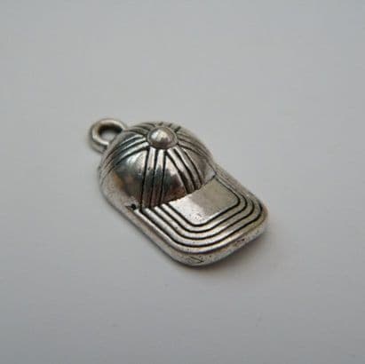 Baseball Cap Wine Glass Charm - Initial Full Sparkle Style