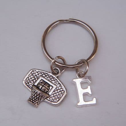 Basketball Keyring - Initial Charm Style