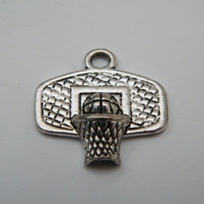 Basketball Wine Glass Charm - Initial Full Sparkle Style