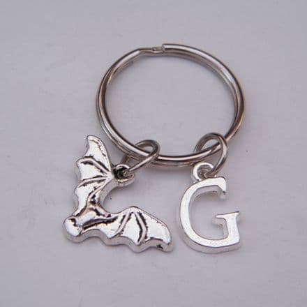 Bat Keyring - Initial Charm Style