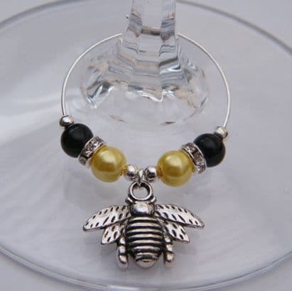 Bee Wine Glass Charm - Elegance Style