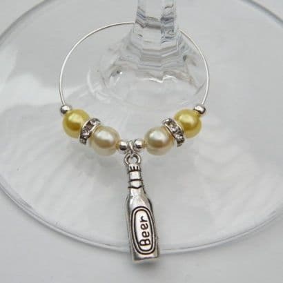 Beer Bottle Wine Glass Charm - Elegance Style