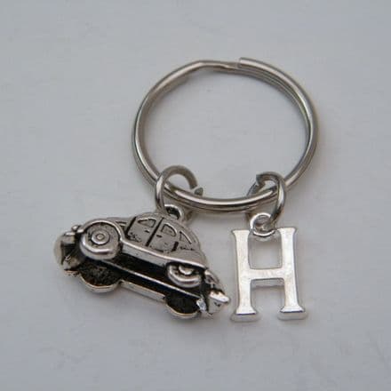 Beetle Car Keyring - Initial Charm Style