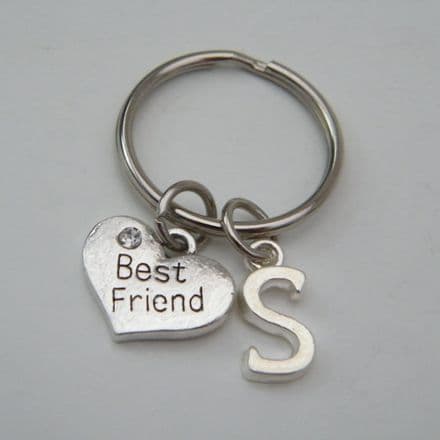 Best Friend Keyring - Initial Charm Style