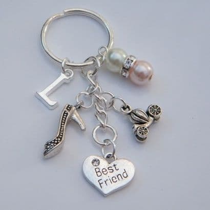 Best Friend Keyring - Initial Multi Charm Style