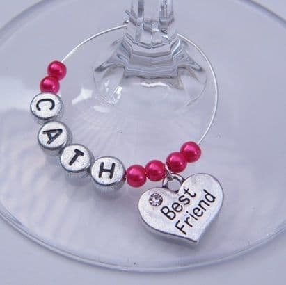 Best Friend Personalised Wine Glass Charm