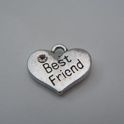 Best Friend Wine Glass Charm - Initial Full Sparkle Style