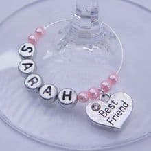 Best Friend Wine Glass Charms