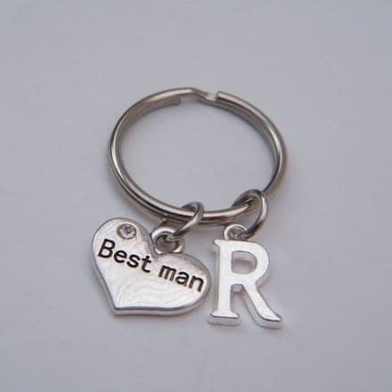 Best Man Keyring - Initial Charm Style