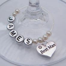 Best Man Wine Glass Charms