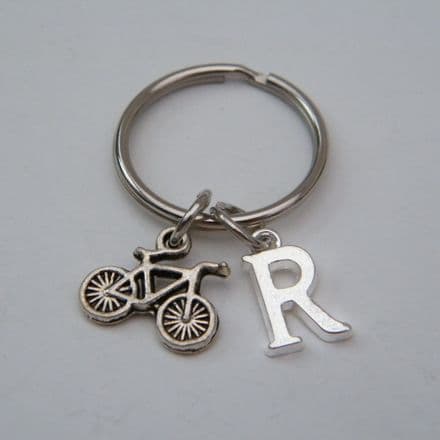 Bicycle Keyring - Initial Charm Style