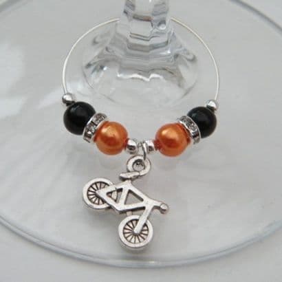 Bicycle Wine Glass Charm - Elegance Style
