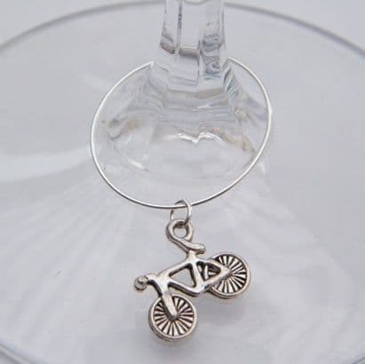 Bicycle Wine Glass Charm - Hoop Style