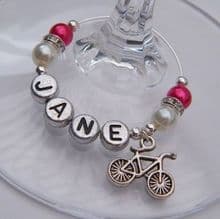 Bicycle Wine Glass Charms