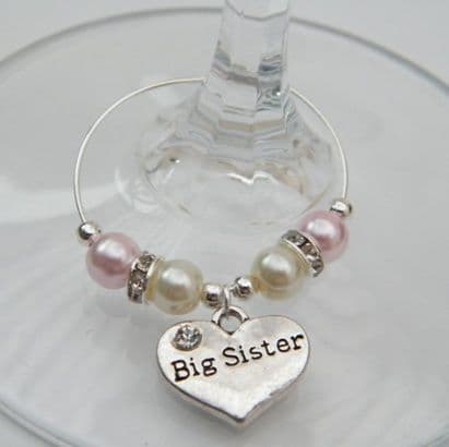 Big Sister Wine Glass Charm - Elegance Style