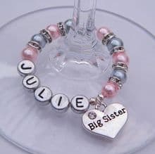 Big Sister Wine Glass Charms