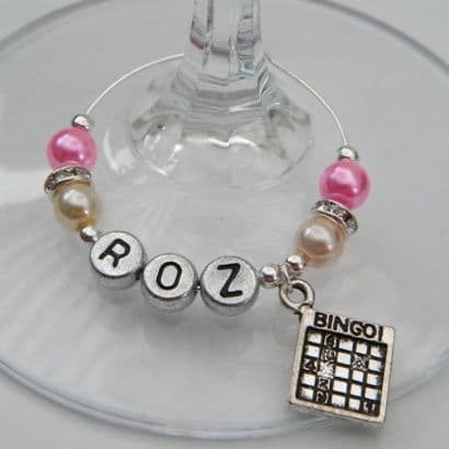 Bingo Personalised Wine Glass Charm - Elegance Style