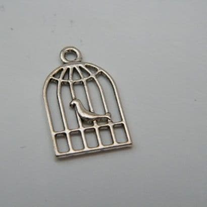 Bird Cage Wine Glass Charm - Initial Full Sparkle Style