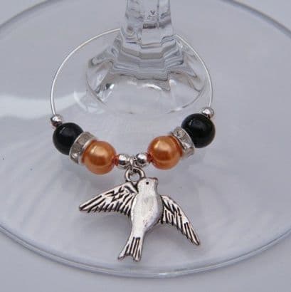 Bird Wine Glass Charm - Elegance Style
