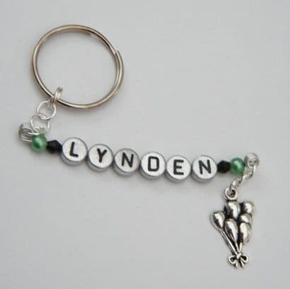 Birthday Balloons Personalised Keyring
