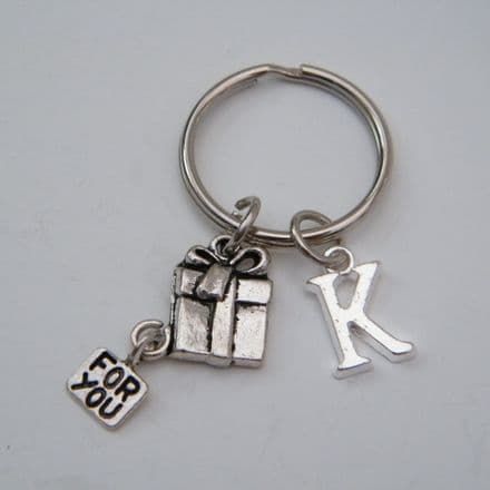 Birthday Gift For You Keyring - Initial Charm Style