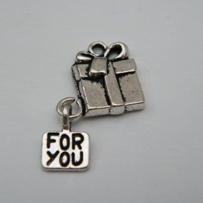 Birthday Gift For You Wine Glass Charm - Initial Full Sparkle Style