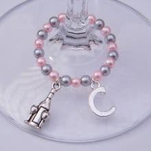 Bottle & Glasses Wine Glass Charms
