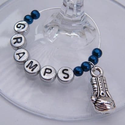 Boxing Glove Personalised Wine Glass Charm