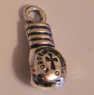 Boxing Glove Wine Glass Charm - Initial Full Sparkle Style
