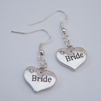 Bride Earrings - Drop Charm Style