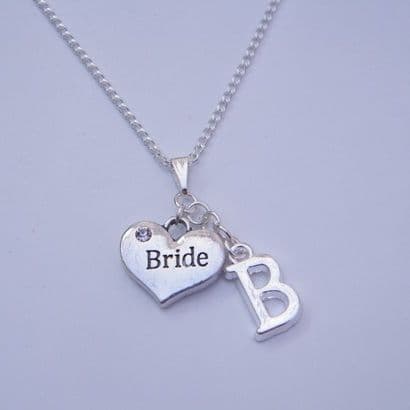 Bride Necklace - Initial Charm Style