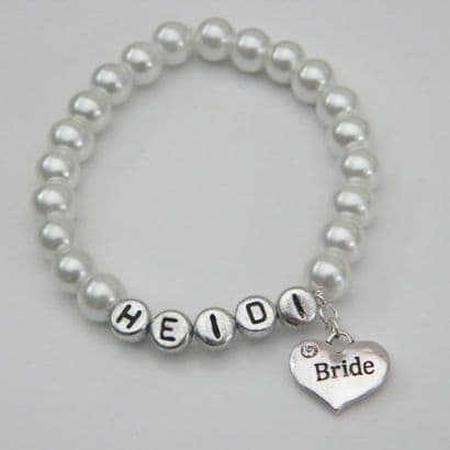 Bride Personalised Bracelet - Beaded Style