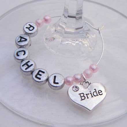 Bride Personalised Wine Glass Charm