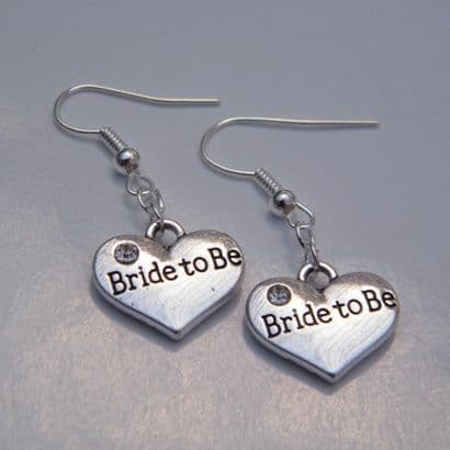 Bride To Be Earrings - Drop Charm Style