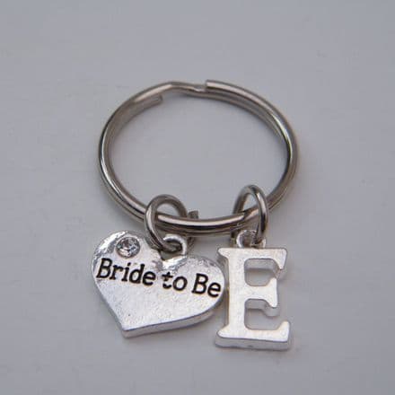 Bride To Be Keyring - Initial Charm Style