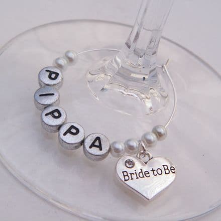 Bride To Be Personalised Wine Glass Charm