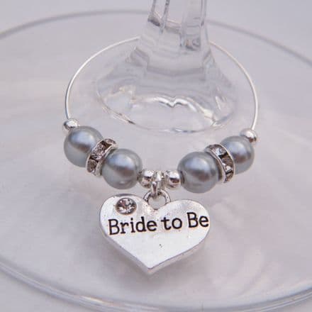 Bride To Be Wine Glass Charm - Elegance Style