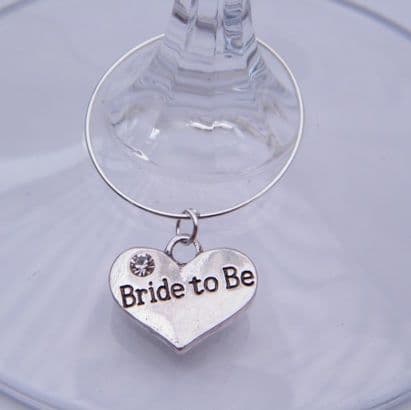 Bride To Be Wine Glass Charm - Hoop Style