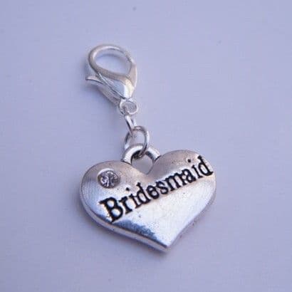 Bridesmaid Clip On Charm