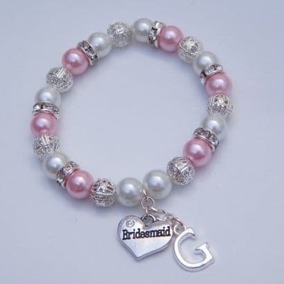 Bridesmaid Initial Bracelet - Sparkle & Bling Style