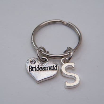 Bridesmaid Keyring - Initial Charm Style