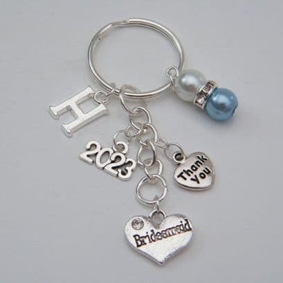 Bridesmaid Keyring - Initial Multi Charm Style
