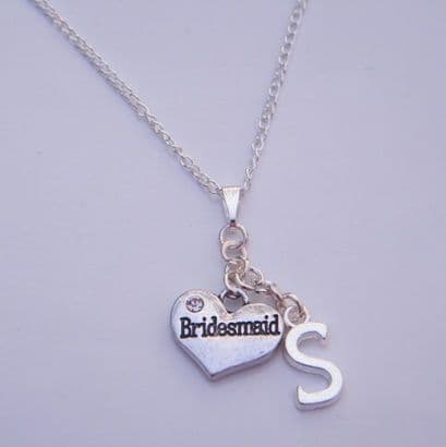 Bridesmaid Necklace - Initial Charm Style