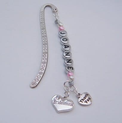 Bridesmaid Personalised Bookmark - Double Charm Style