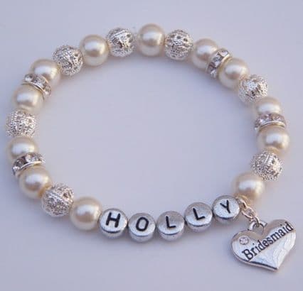 Bridesmaid Personalised Bracelet - Sparkle & Bling Style