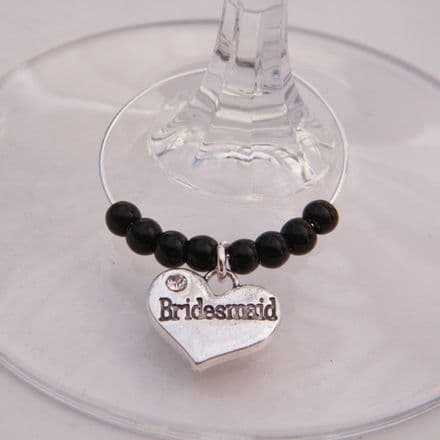 Bridesmaid Wine Glass Charm - Beaded Style