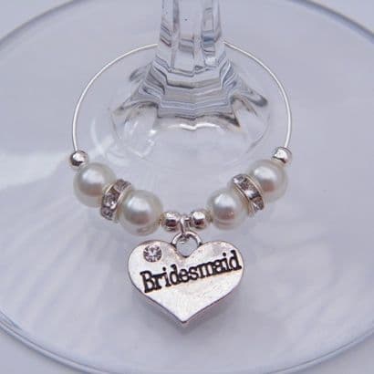 Bridesmaid Wine Glass Charm - Elegance Style
