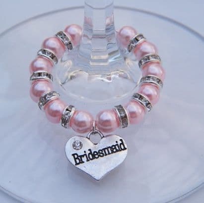 Bridesmaid Wine Glass Charm - Full Sparkle Style