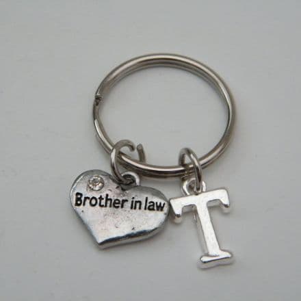 Brother In Law Keyring - Initial Charm Style
