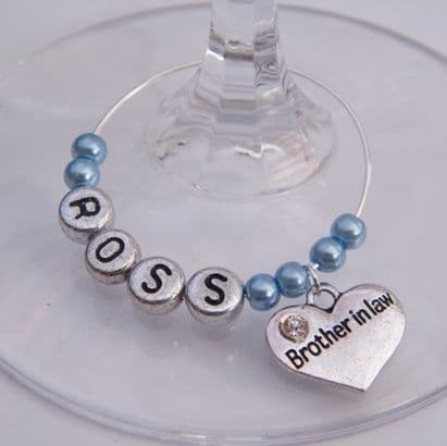 Brother In Law Personalised Wine Glass Charm